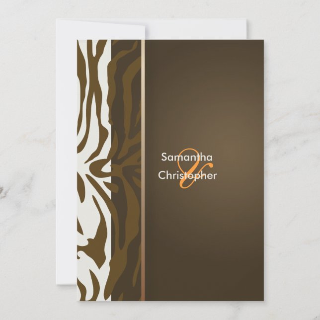 Brown Zebra stripes/Wedding Invitations (Front)