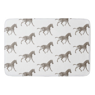 Brown Zebras Bath Mat
