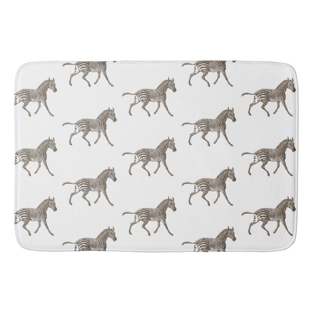 Brown Zebras Bath Mat (Front)