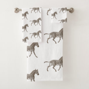 Brown Zebras   Bath Towel Set