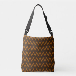 Brown Zig Zag Crossbody Bag