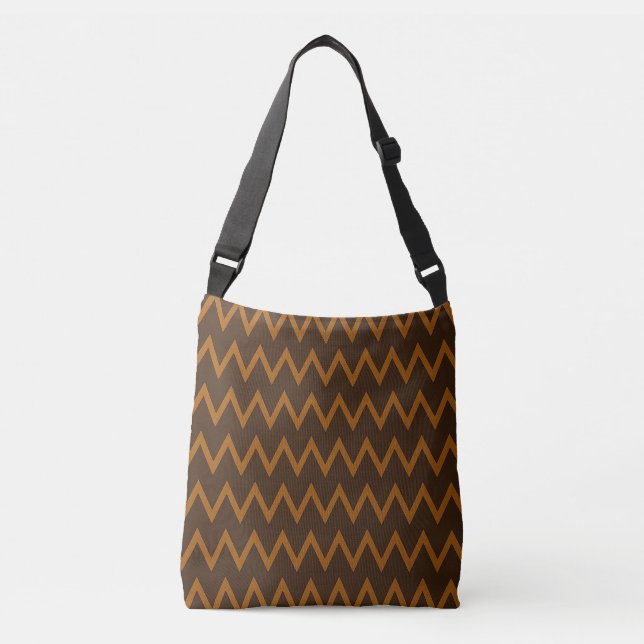 Brown Zigzag Crossbody Bag (Front)