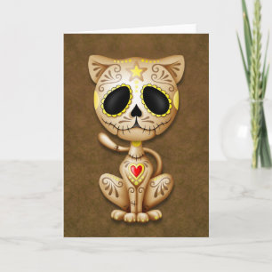 Brown Zombie Sugar Kitten Card
