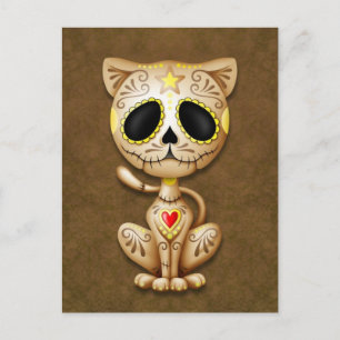 Brown Zombie Sugar Kitten Postcard