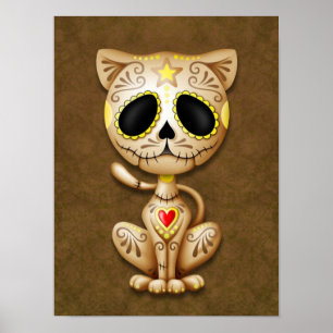Brown Zombie Sugar Kitten Poster