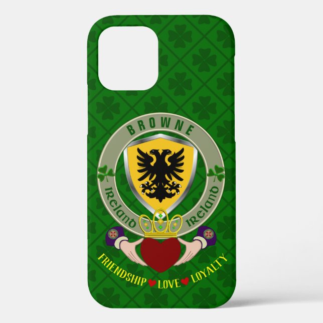 Browne Irish Shield & Claddagh Personalised  Case-Mate iPhone Case (Back)
