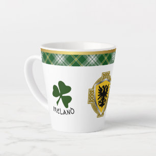 Browne Irish Shield & Tartan Personalised Latte Mug