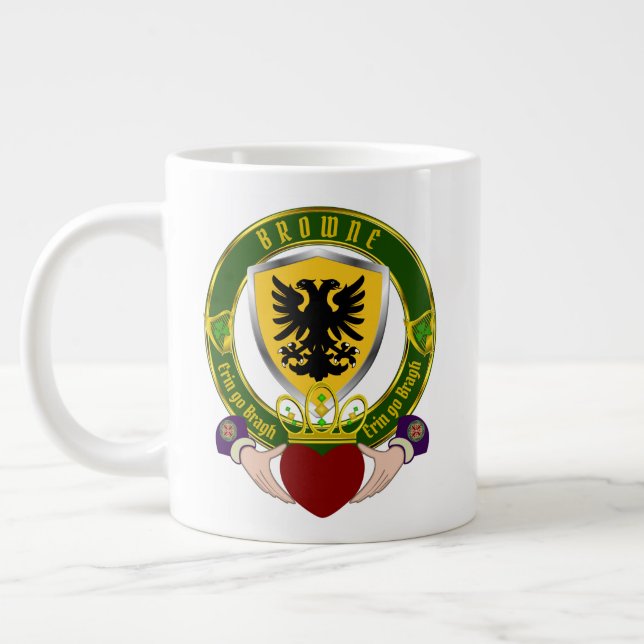 Browne Irish Shield w/Claddagh Large Coffee Mug (Left)