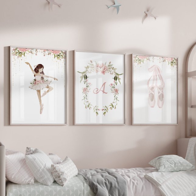 Brownette ballerina prints blush pink girl room (Creator Uploaded)