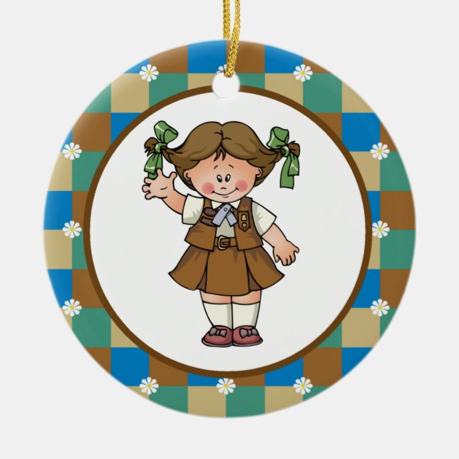 Brownie 1 ceramic tree decoration (Front)