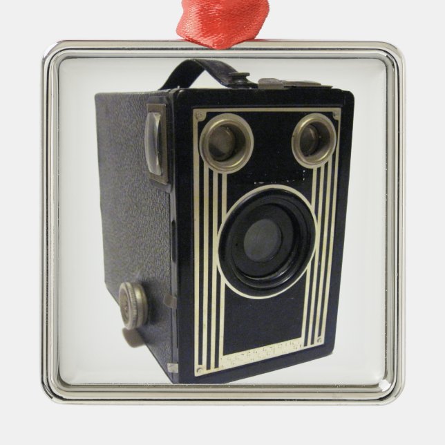 Brownie Antique Camera Metal Ornament (Front)