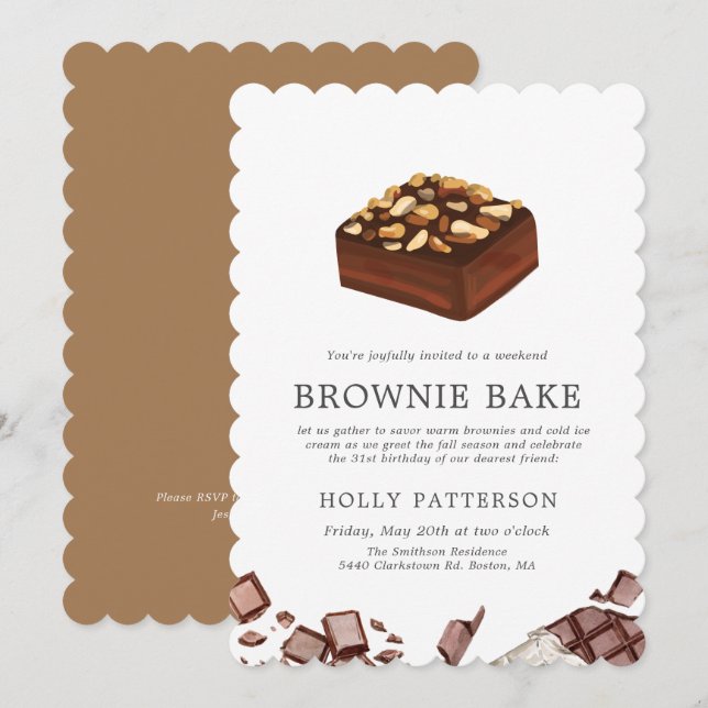 Brownie Bake | Small Weekend Gathering Invitation (Front/Back)