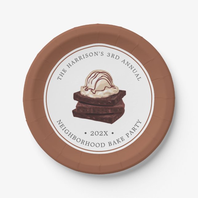 Brownie Bake | Themed Party Paper Plate (Front)