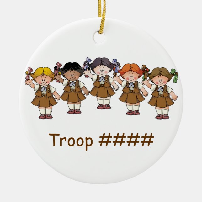 Brownie Group Ceramic Tree Decoration (Front)