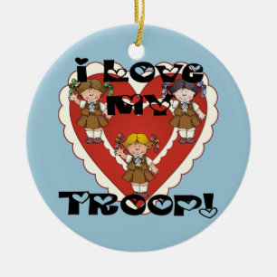 Brownie I Love My Troop Heart Ceramic Tree Decoration