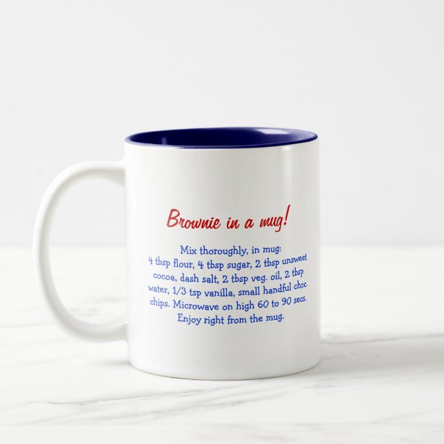 Brownie in a mug personalised gift with recipe (Left)