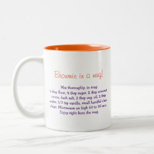 Brownie in a mug recipe personalised mug