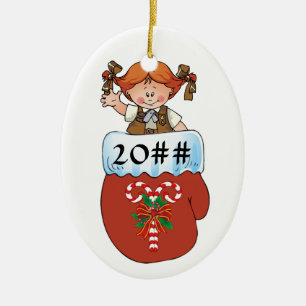 Brownie Mitten Redhead Ceramic Tree Decoration