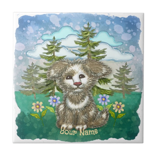 Brownie Pup Dog  Tile (Front)