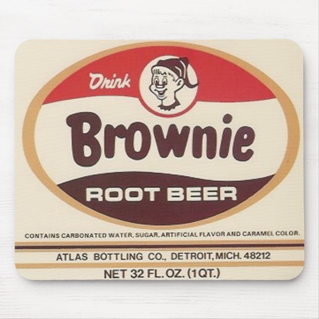 brownie root beer label mousepad (Front)