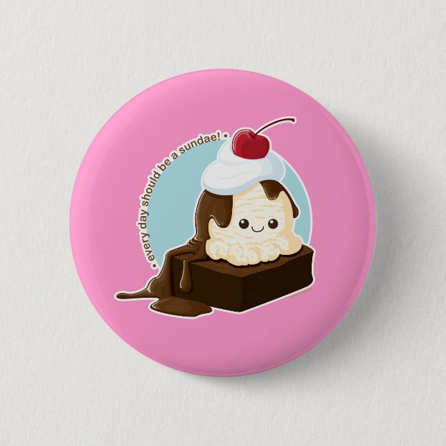 Brownie Sundae 6 Cm Round Badge (Front)
