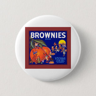 Brownies Brand California Oranges 6 Cm Round Badge