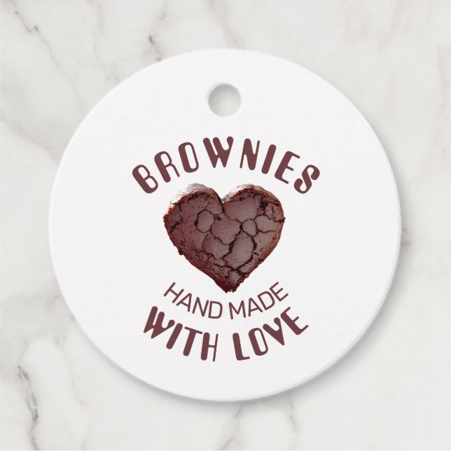Brownies handmade with love favour tags (Front)