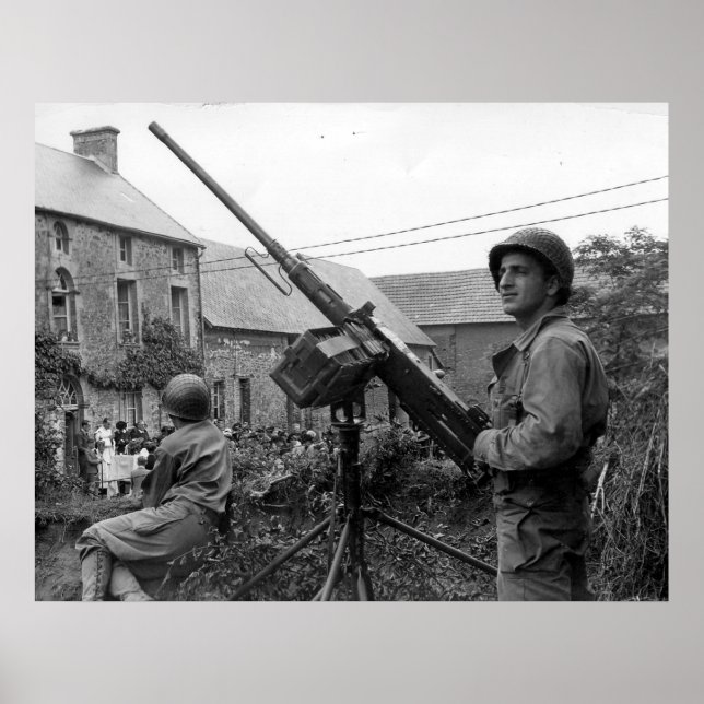 Browning 50 cal M2 Machine Gun World War II Poster (Front)