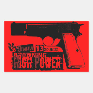 Browning Hi-Power Rectangular Sticker