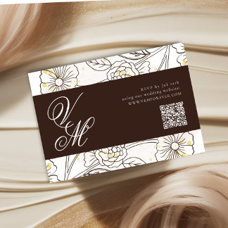 Browning On Love Wedding QR code RSVP Card