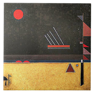 Brownish, abstract artwork by Kandinsky, Tile