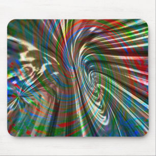 Brownish coloured silky fabric swirl curved mouse mat
