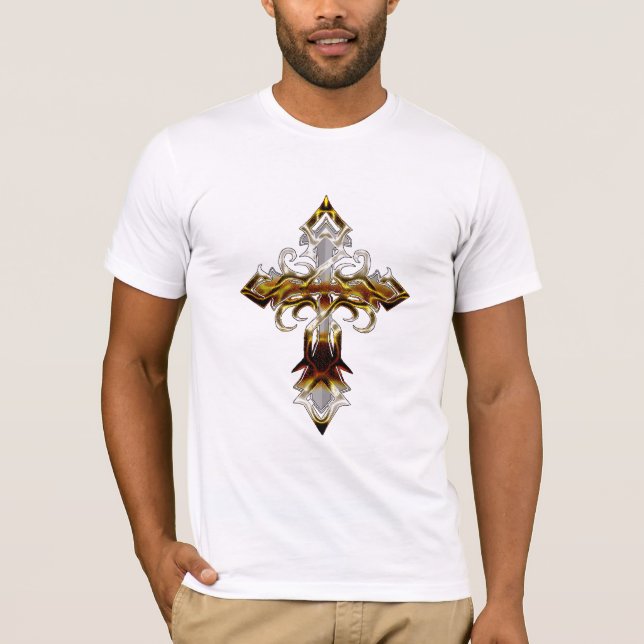 Brownish Mediaeval Cross T-shirt (Front)