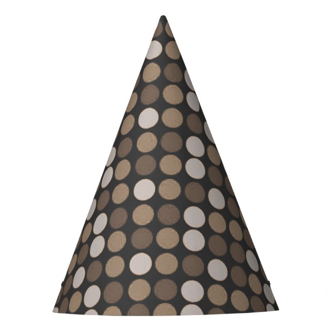 Brownish Pixels Dots Party Hat (Front)