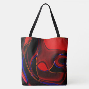 Brownish red curves and spots with blue strokes t tote bag