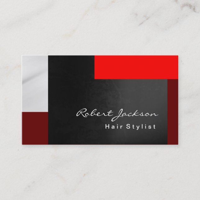Brownish Red Grey Hair Style Makeup Artist Business Card (Front)