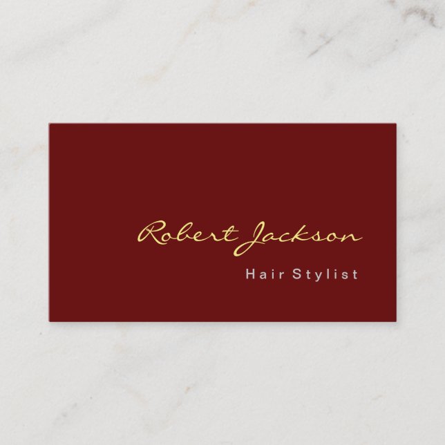 Brownish Red Hair Style Consultant Makeup Artist Business Card (Front)