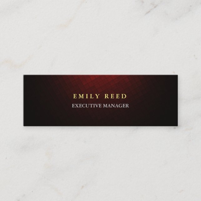 Brownish red modern simple professional slim mini business card (Front)