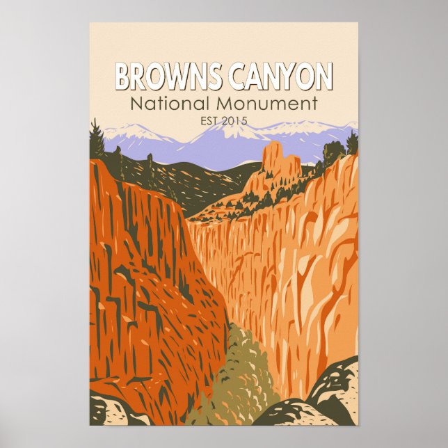 Browns Canyon National Monument Colorado Vintage Poster (Front)