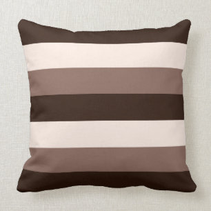 Browns & Cream Horizontal Striped Design Cushion