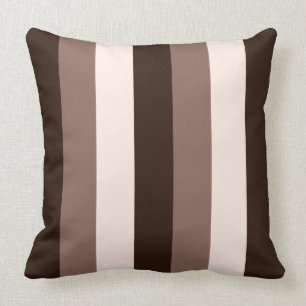 Browns & Cream Vertical Striped Design Cushion