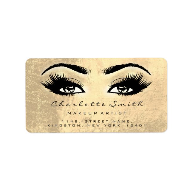 Browns Faux Gold Makeup Lashes Bridal Beauty RVP Label (Front)