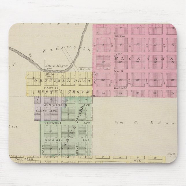 Browns Groveand Burdett, Kansas Mouse Mat (Front)