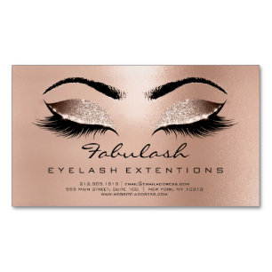 Browns Rose Gold Glitter Adress Makeup Lashes Magnetic Business Card
