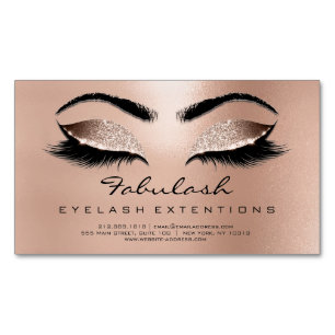 Browns Rose Gold Glitter Waxing Makeup Lashes Magnetic Business Card