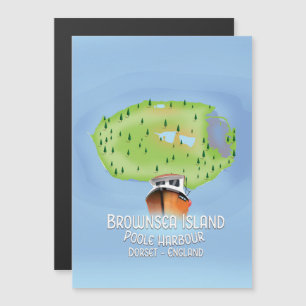 Brownsea Island map, Poole, dorset, England.