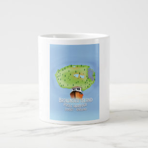 Brownsea Island map, Poole, dorset, England. Large Coffee Mug