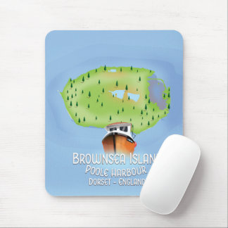 Brownsea Island map, Poole, dorset, England. Mouse Mat