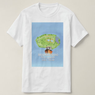 Brownsea Island map, Poole, dorset, England. T-Shirt