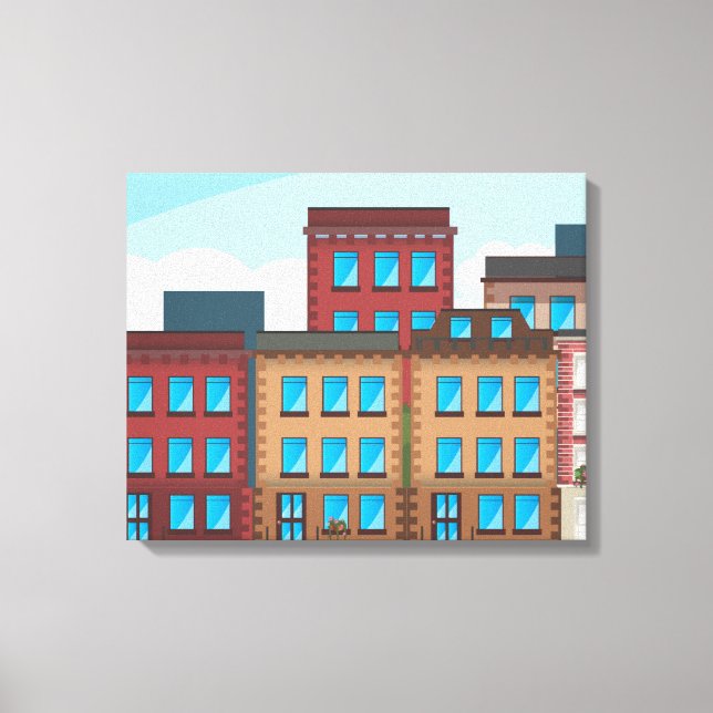 Brownstone Buildings Canvas Print (Front)